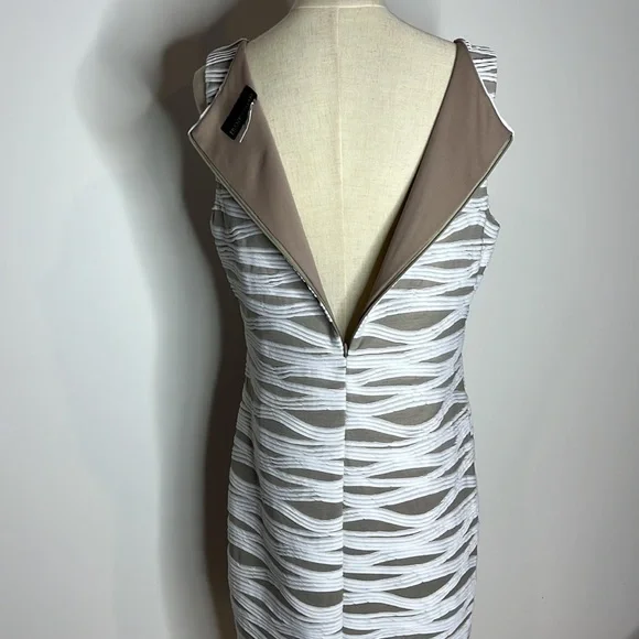 Franklyman design USA cream  white stretch dress - Picture 6 of 9